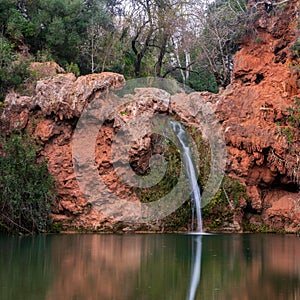 Pego do Inferno waterfall in Tavira Algarve, Portugal