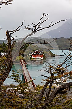 Pehoe Lake and island. Torres del Paine national park, Patagonia, Chile