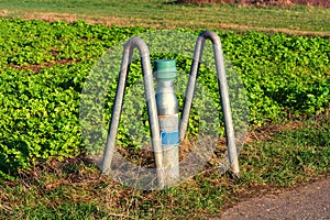 Peil tube, groundwater collection site on a field.