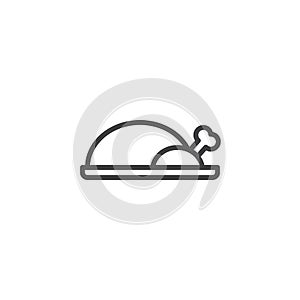 Peking duck food outline icon