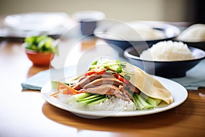 peking duck with steamed rice