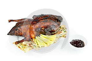 Peking Duck on white background.