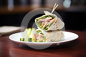 peking duck wrap with cucumber sticks