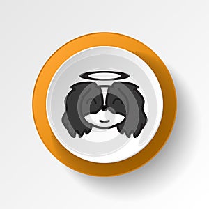 pekingese, emoji, innocent multicolored button icon. Signs and symbols icon can be used for web, logo, mobile app, UI, UX
