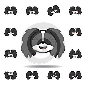 pekingese emoji smile multicolored icon. Set of pekingese emoji illustration icons. Signs, symbols can be used for web, logo,