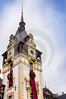 Peles Castle decorated for Christmas - detail, Siania, Romania