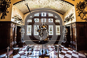 Interior of Peles Castle Museum in Romania