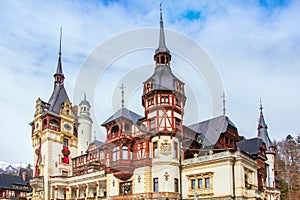 Peles Castle in Sinaia village, Romania