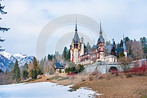 Peles Castle in Sinaia village, Romania