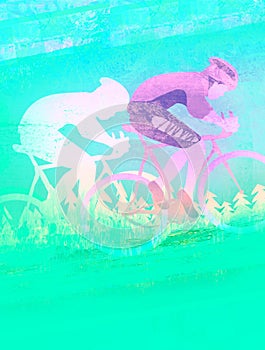 Peleton Cycle race - abstract raster card