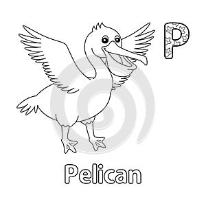 Pelican Alphabet ABC Coloring Page P