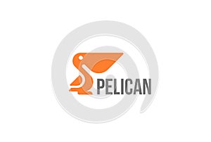 Pelican bird Logo abstract design vector Geometric