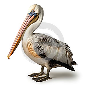 Pelican on white background