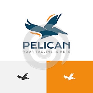 Pelican Wings Bird Flying Tour Travel Wildlife Logo