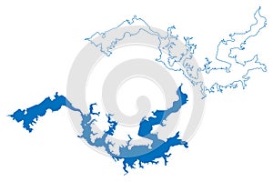 Peligre Lake (Republic of Haiti, Hayti, Hispaniola island) map vector illustration,