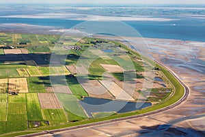 Pellworm Island, Aerial Photo of the Schleswig-Holstein Wadden Sea National Park