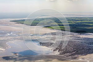 Pellworm Island, Aerial Photo of the Schleswig-Holstein Wadden Sea National Park