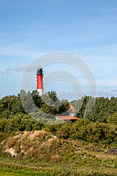 Pellworm Lighthouse behind trees