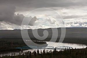 Pelly Crossing River bridge Yukon Territory Canada photo