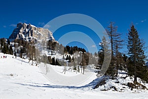 Pelmo mount view in Alleghe area, Italian alps