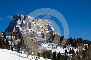 Pelmo mount view in Alleghe area, Italian alps