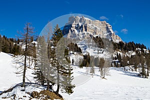 Pelmo mount view in Alleghe area, Italian alps