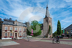 Pelt, Limburg, Belgium - Old town square and city hall of the village