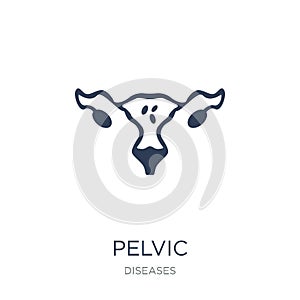 Pelvic inflammatory disease icon. Trendy flat vector Pelvic inflammatory disease icon on white background from Diseases collection