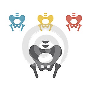 Pelvis skeleton silhouette icon