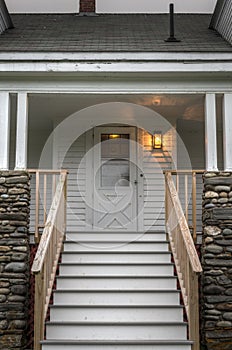 Pemaquid Point Keepers House Steps and Front Door