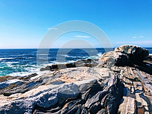 The Pemaquid Point Light rocks