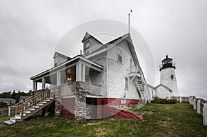 Pemaquid Point Lighthouse Keepers House and Lighthouse in Background photo