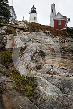 Pemaquid Point Lighthouse From Rocky Shore