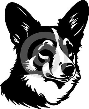 Pembroke Welsh Corgi Black Silhouette Generative Ai