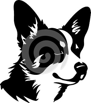 Pembroke Welsh Corgi Black Silhouette Generative Ai