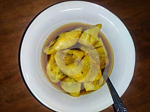 Pempek is a typical food from one of the regions in Indonesia, namely Palembang.