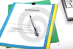 Pen on Agreement photo