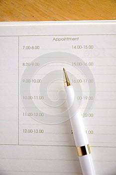 Pen on appointment page