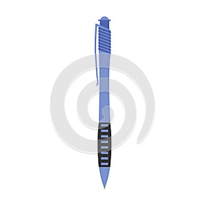 Pen ballpoint isolated vector white blue illustration background