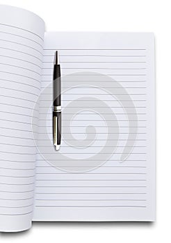 Pen and blank notebook