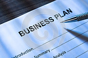 Pen and business plan form