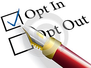 Pen check choose Opt In choice option