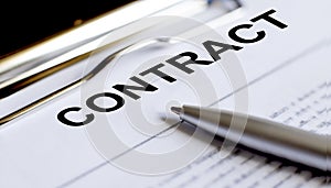 Pen on the contract papers. Business contract