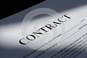 Pen on the contract papers document