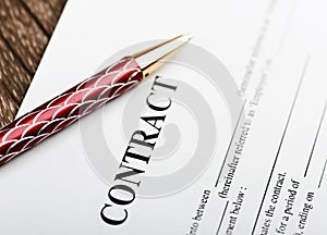 Pen and contract papers