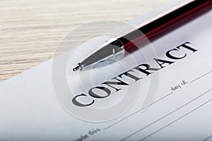 Pen and contract papers