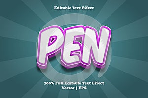 Pen editable text effect comic style
