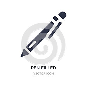 pen filled writing tool icon on white background. Simple element illustration from UI concept