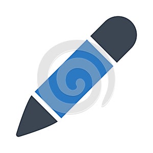 Pen glyph colour vector  icon