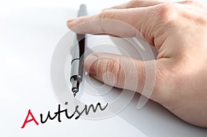 Pen in the hand autism concept